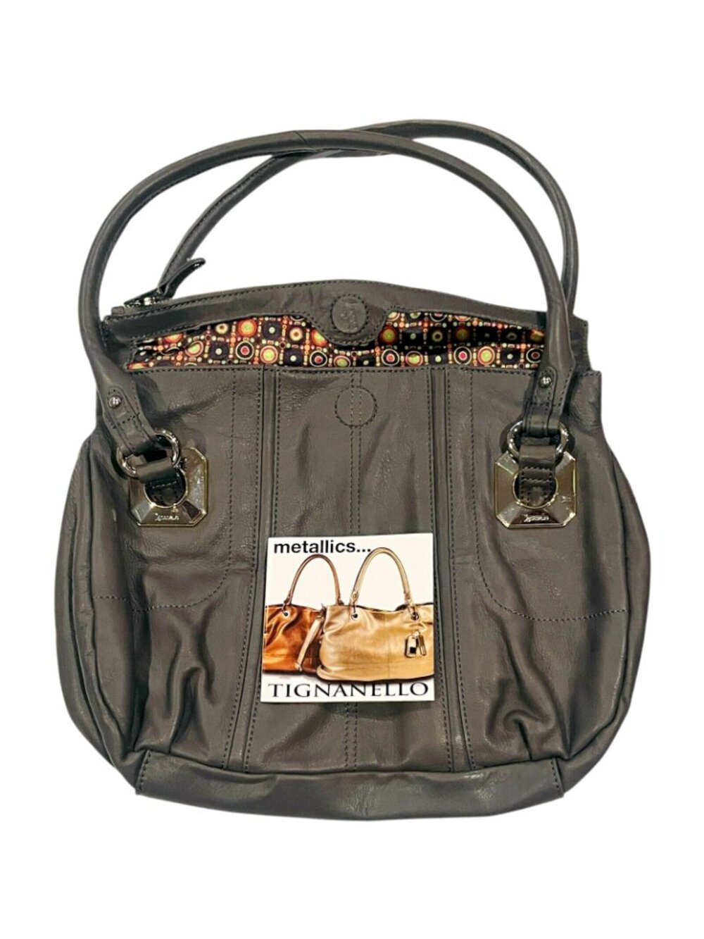 TIGNANELLO Genuine Leather Gray / Grey Women's Purse - NEW